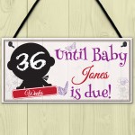 Personalised Chalkboard Countdown Baby Pregnancy Hanging Plaque