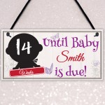 Personalised Chalkboard Countdown Baby Pregnancy Hanging Plaque