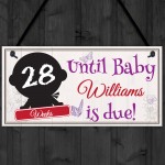 Personalised Chalkboard Countdown Baby Pregnancy Hanging Plaque