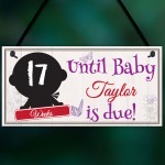 Personalised Chalkboard Countdown Baby Pregnancy Hanging Plaque