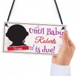 Personalised Chalkboard Countdown Baby Pregnancy Hanging Plaque