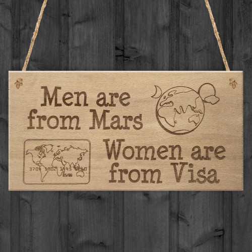 Men Mars Women Visa Funny Relationship Gift Hanging Plaque