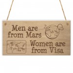 Men Mars Women Visa Funny Relationship Gift Hanging Plaque