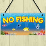 No Fishing Aquarium Fish Tank Pond Garden Gift Hanging Plaque