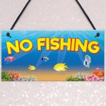 No Fishing Aquarium Fish Tank Pond Garden Gift Hanging Plaque