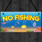 No Fishing Aquarium Fish Tank Pond Garden Gift Hanging Plaque