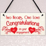 Personalised Congratulations Engagement Gift Hanging Plaque