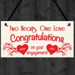 Personalised Congratulations Engagement Gift Hanging Plaque