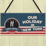 Countdown Holiday New York Chalkboard America Hanging Plaque