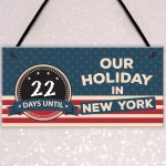 Countdown Holiday New York Chalkboard America Hanging Plaque