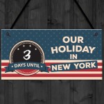 Countdown Holiday New York Chalkboard America Hanging Plaque