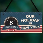 Countdown Holiday New York Chalkboard America Hanging Plaque