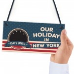 Countdown Holiday New York Chalkboard America Hanging Plaque