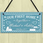 Personalised First Home Together Housewarming Hanging Plaque