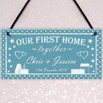 Personalised First Home Together Housewarming Hanging Plaque