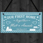 Personalised First Home Together Housewarming Hanging Plaque