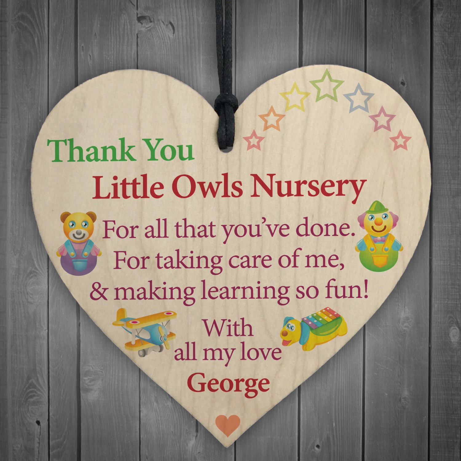 Personalised Thank You Nursery Teacher T Hanging Plaque