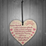 Personalised Will You be My Godmother Godparent Hanging Plaque