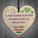 Personalised Little Star Newborn Baby Parent Gift Hanging Plaque