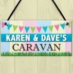 Personalised Caravan Campervan Family Friend Gift Hanging Plaque