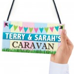 Personalised Caravan Campervan Family Friend Gift Hanging Plaque