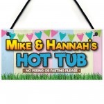 Personalised Hot Tub Rules Funny Jacuzzi Gift Hanging Plaque