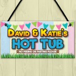 Personalised Hot Tub Rules Funny Jacuzzi Gift Hanging Plaque