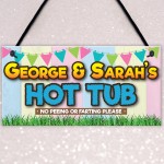 Personalised Hot Tub Rules Funny Jacuzzi Gift Hanging Plaque