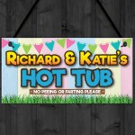 Personalised Hot Tub Rules Funny Jacuzzi Gift Hanging Plaque