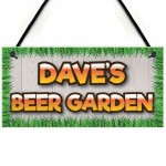 Personalised Beer Garden Alcohol Man Cave Gift Hanging Plaque