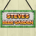 Personalised Beer Garden Alcohol Man Cave Gift Hanging Plaque