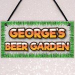 Personalised Beer Garden Alcohol Man Cave Gift Hanging Plaque