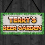 Personalised Beer Garden Alcohol Man Cave Gift Hanging Plaque