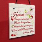 Braver Stronger Beautiful Best Friends Gift Hanging Heart Plaque