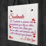 Soulmate I Love You Cute Christmas Gift Hanging Heart Plaque