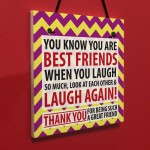 Best Friends Laugh Friendship Christmas Home Gift Hanging Plaque