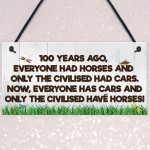 Civilised Horses Funny Barn Stable Door Pony Gift Haging Plaque