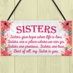 Sister Is You Friendship Best Sister Love Heart Hanging Plaque