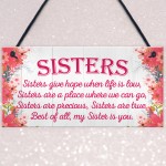 Sister Is You Friendship Best Sister Love Heart Hanging Plaque