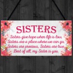 Sister Is You Friendship Best Sister Love Heart Hanging Plaque