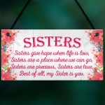 Sister Is You Friendship Best Sister Love Heart Hanging Plaque