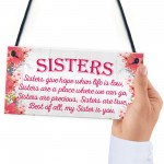 Sister Is You Friendship Best Sister Love Heart Hanging Plaque