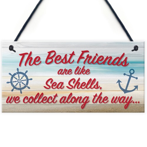 Sea Shell Friendship Nautical Seaside Theme Gift Hanging Plaque