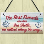 Sea Shell Friendship Nautical Seaside Theme Gift Hanging Plaque