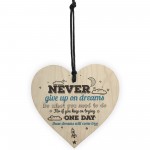 Inspirational Motivational Quote Wooden Heart Friendship Gifts