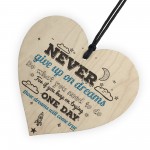 Inspirational Motivational Quote Wooden Heart Friendship Gifts