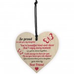 Proud Of My Daughter Wooden Hanging Heart Sign Love Gift