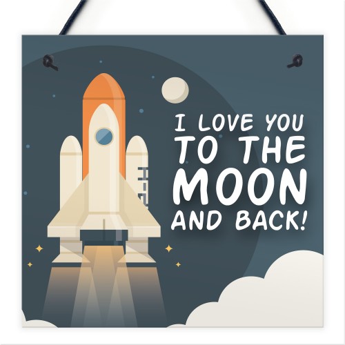 Novelty Friendship To The Moon And Back Hanging Plaque BFF Gift