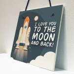 Novelty Friendship To The Moon And Back Hanging Plaque BFF Gift