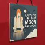 Novelty Friendship To The Moon And Back Hanging Plaque BFF Gift